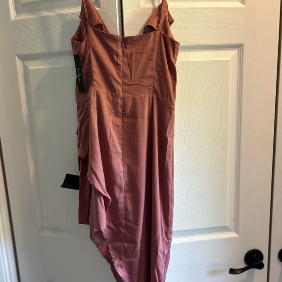 Mauve satin dress SMALL - Picture 5 of 5